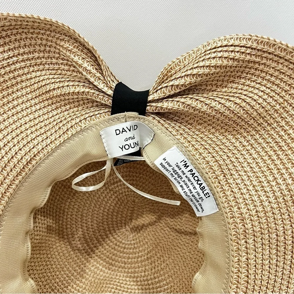 Sunhat Tan Wide-Brimmed Hat with Back Bow Packable Floppy